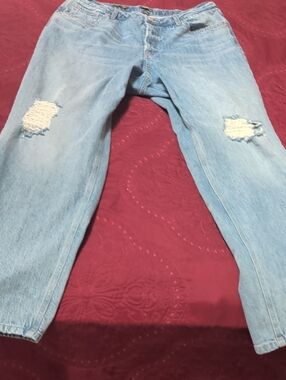 wild fable Light Blue Distressed Boyfriend Jeans